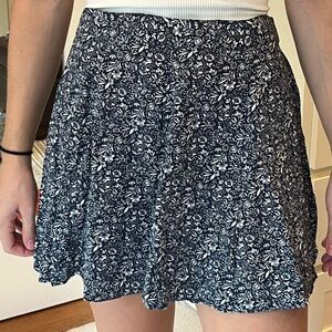 flowy patterned skirt